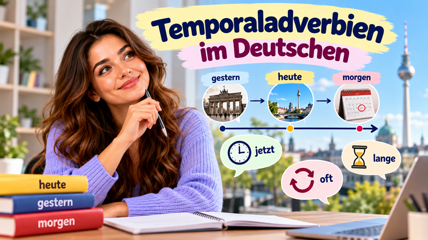 Temporaladverbien im Deutschen mit heute, gestern, morgen und oft
