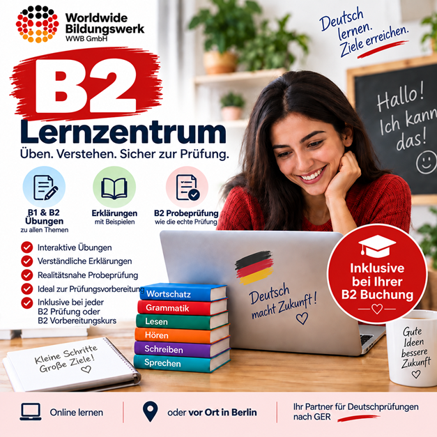 B2 Lernzentrum bei Worldwide Bildungswerk, kostenlos Übungen
