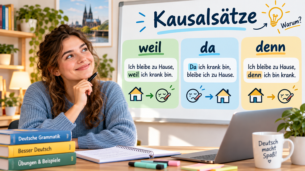 Kausalsätze im Deutschen mit weil, da und denn